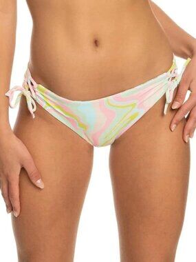 Roxy Womens Juniors Tropics Hype Hipster Side Tie Swim Bottom Separates Size L